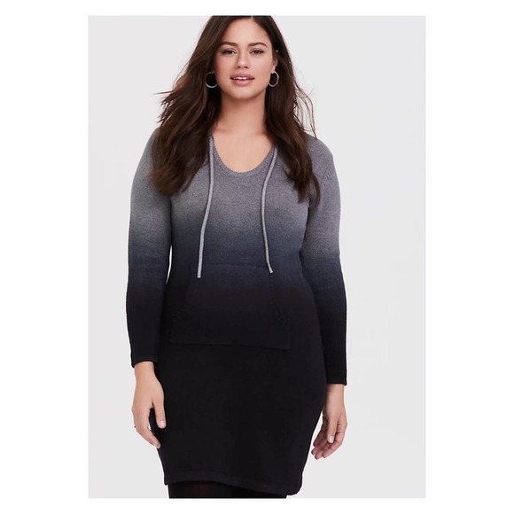 torrid | Dresses | Torrid Gray Ombre Hooded Sweater Dress Sz4 | Poshmark